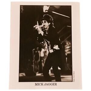 MICK JAGGER Photograph KEVIN MAZUR Promo B&W 8x10 Press Photo Rolling Stones